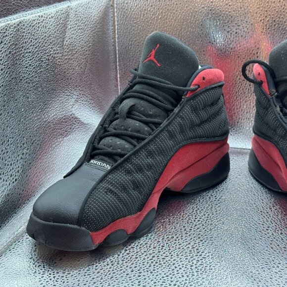 Size 7Y Air Jordan 13 Retro Kids Bred 2017 Black True Red Shoes 414574-004 - Picture 3 of 10